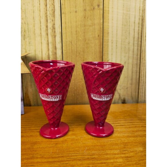 Cold Stone Creamery Ceramic Waffle Cone Set, NIB - Picture 1 of 5